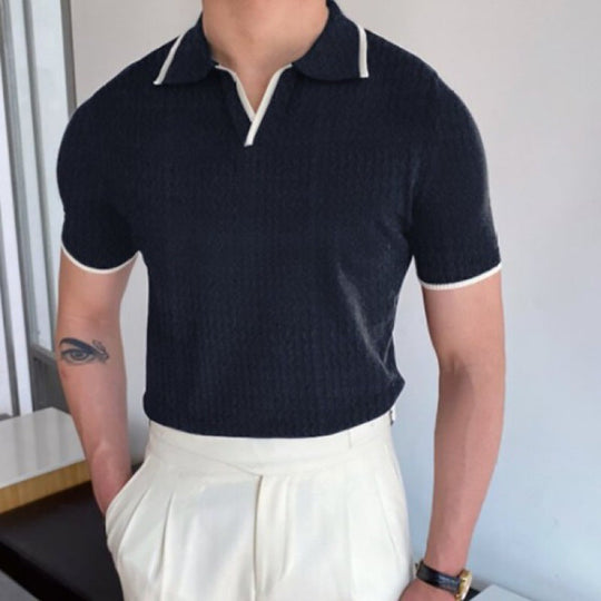 GARRETT | OLD MONEY V COLLAR POLO SHIRT