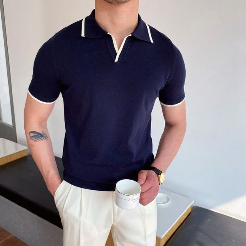 GARRETT | OLD MONEY V COLLAR POLO SHIRT