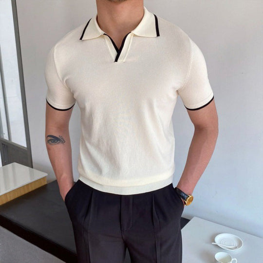 GARRETT | OLD MONEY V COLLAR POLO SHIRT