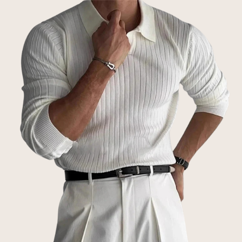 BLAKE | OLD MONEY LONG SLEEVE V COLLAR POLO