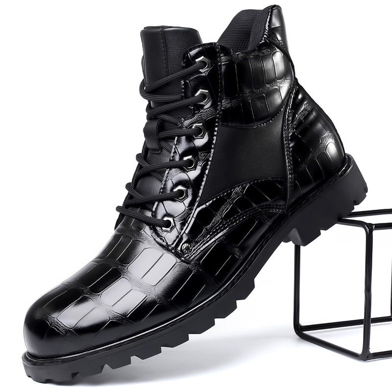 FABRIZIO | CROCODILE-EFFECT BOOTS