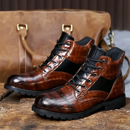 FABRIZIO | CROCODILE-EFFECT BOOTS
