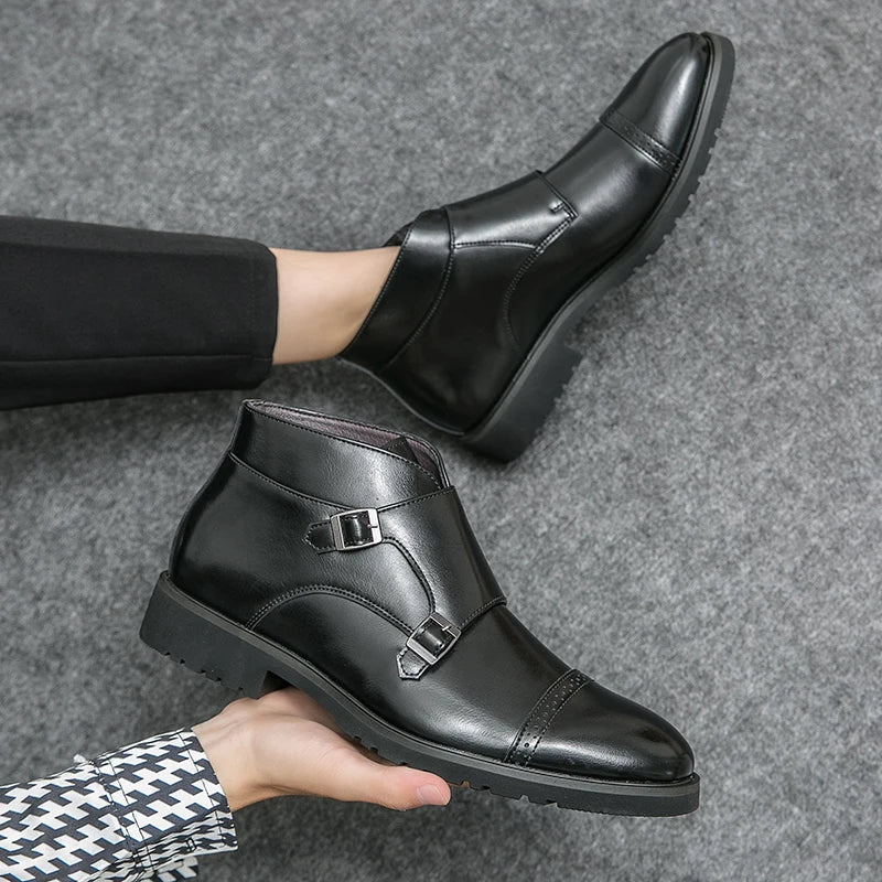 DARELL | LEATHER BOOTS WITH DOUBLE MONK STRAP