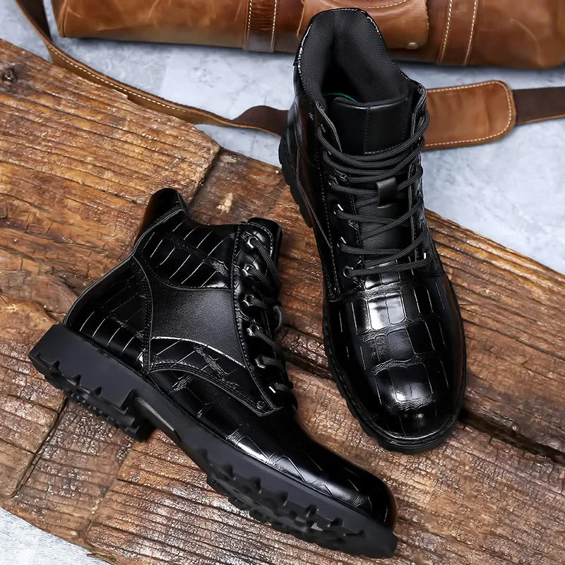 FABRIZIO | CROCODILE-EFFECT BOOTS