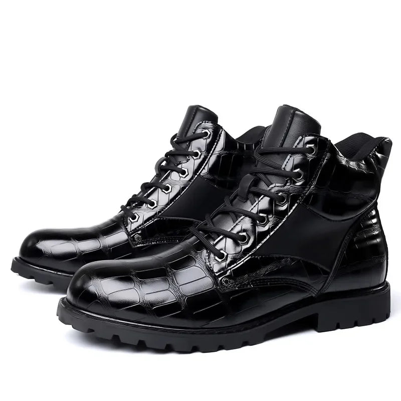 FABRIZIO | CROCODILE-EFFECT BOOTS