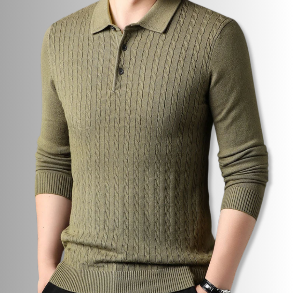 LORENZO | PREMIUM POLO SWEATER WITH KNITWEAR