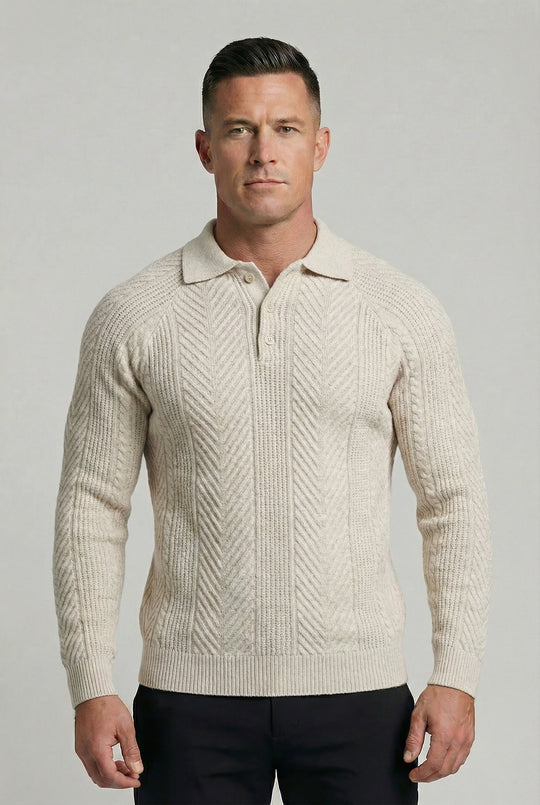 MARSHALL | CABLE-KNIT POLO