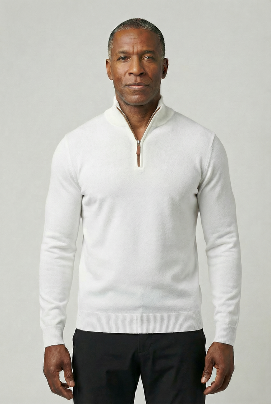 CRISPIN | QUARTER-ZIP SWEATER