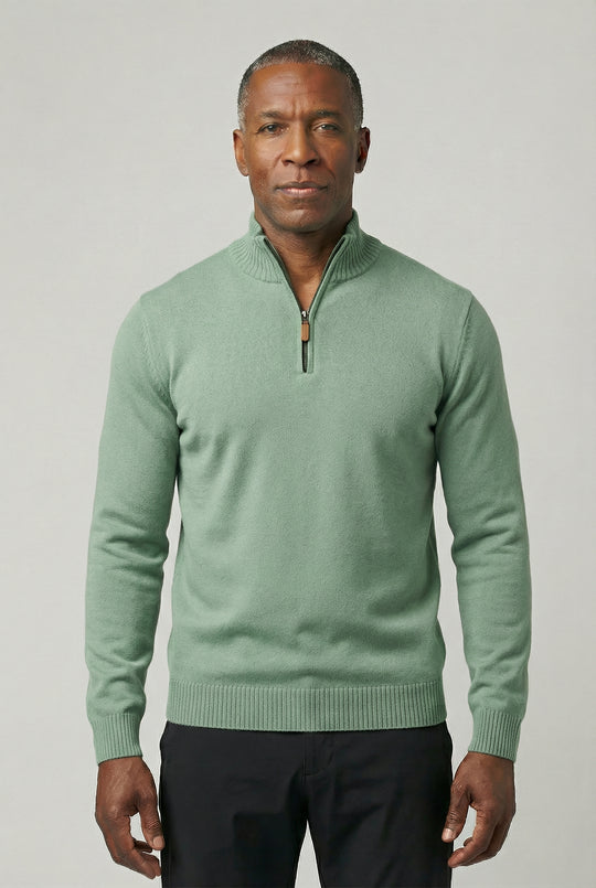 CRISPIN | QUARTER-ZIP SWEATER