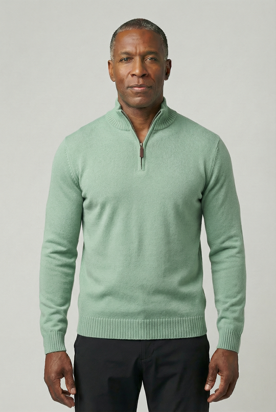 CRISPIN | QUARTER-ZIP SWEATER