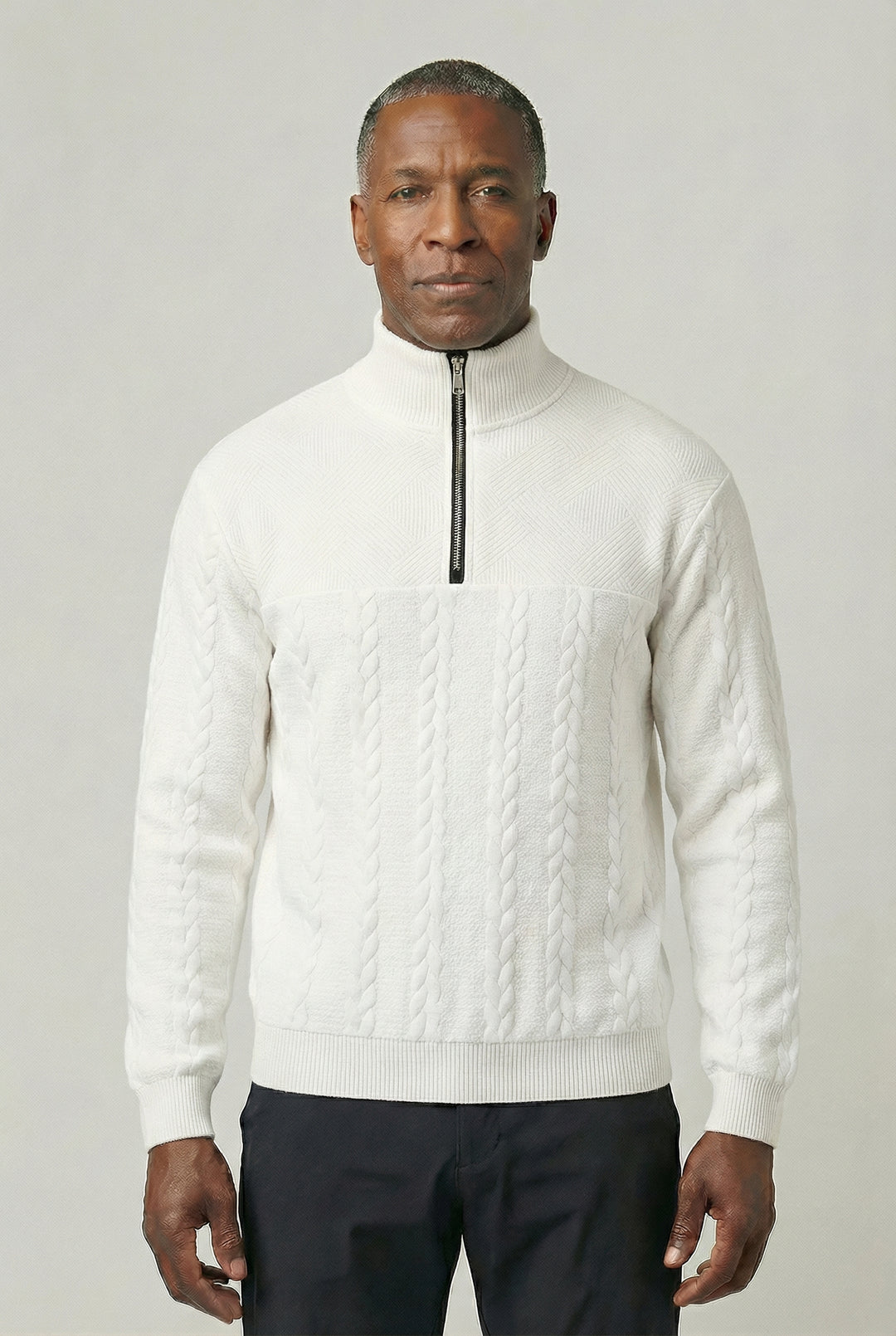 RAFAEL | CABLE-KNIT HALF-ZIP