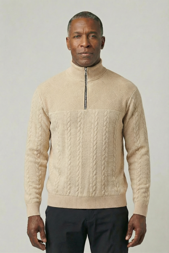 RAFAEL | CABLE-KNIT HALF-ZIP