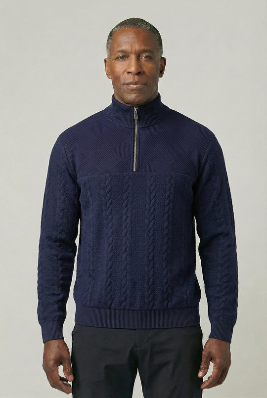 RAFAEL | CABLE-KNIT HALF-ZIP
