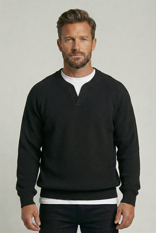 ALEX | WAFFLE-KNIT HENLEY