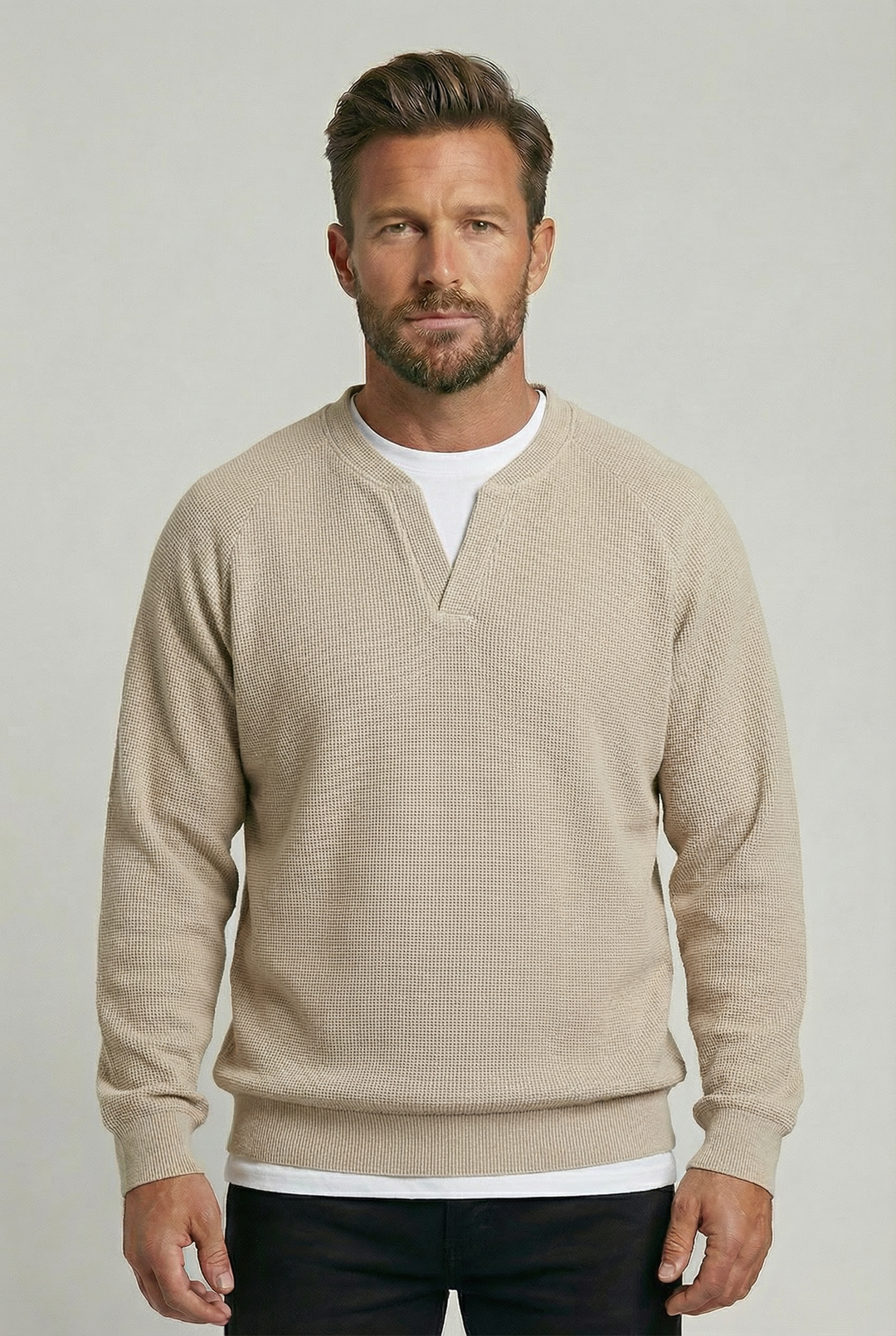 ALEX | WAFFLE-KNIT HENLEY