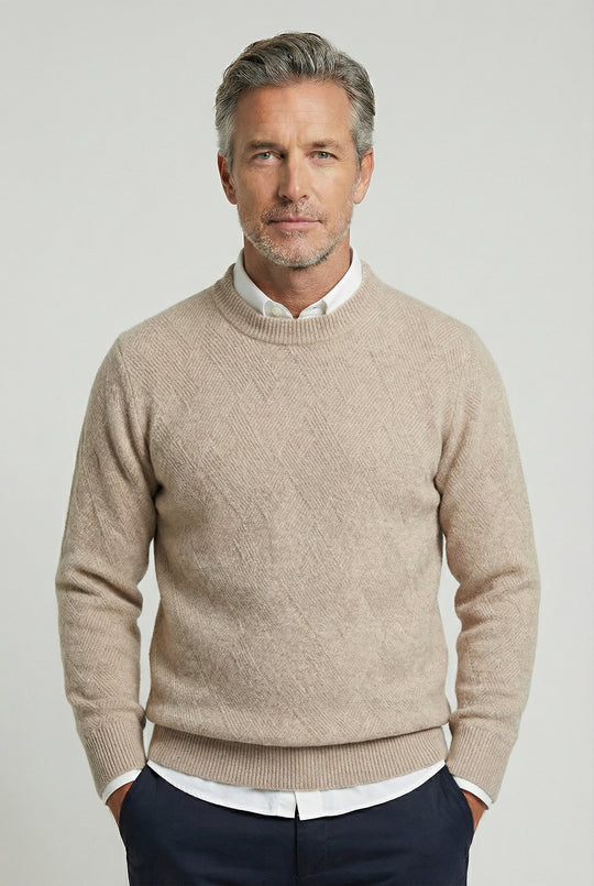 AIDEN | DIAGONAL-KNIT CREWNECK