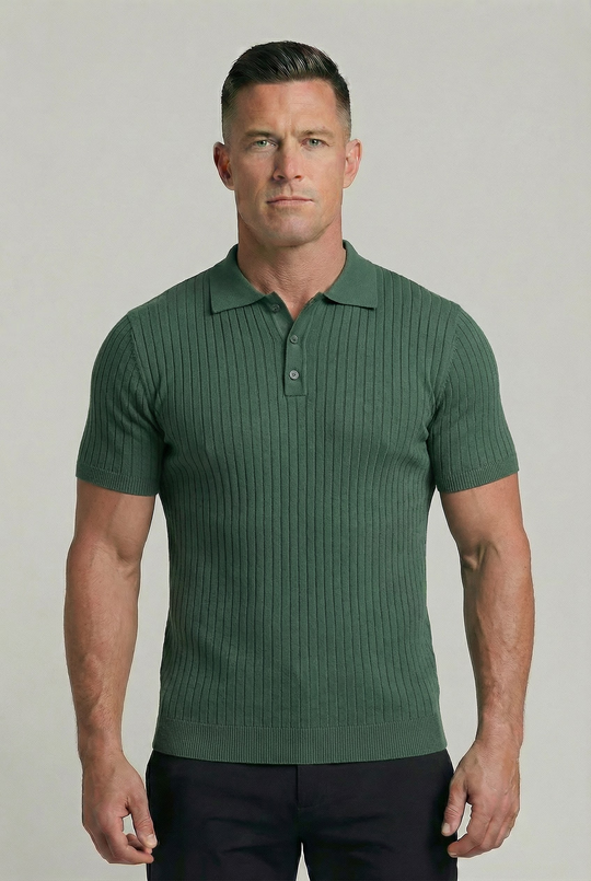 GIMCHEON | RIBBED KNIT POLO
