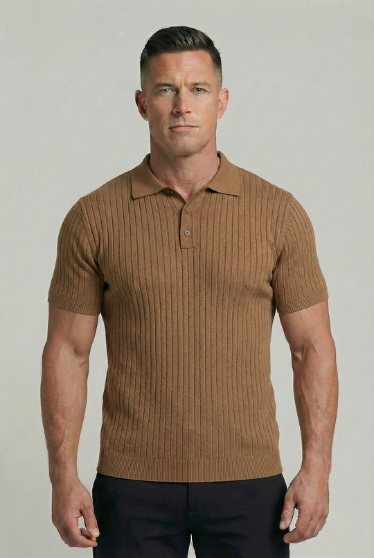 GIMCHEON | RIBBED KNIT POLO